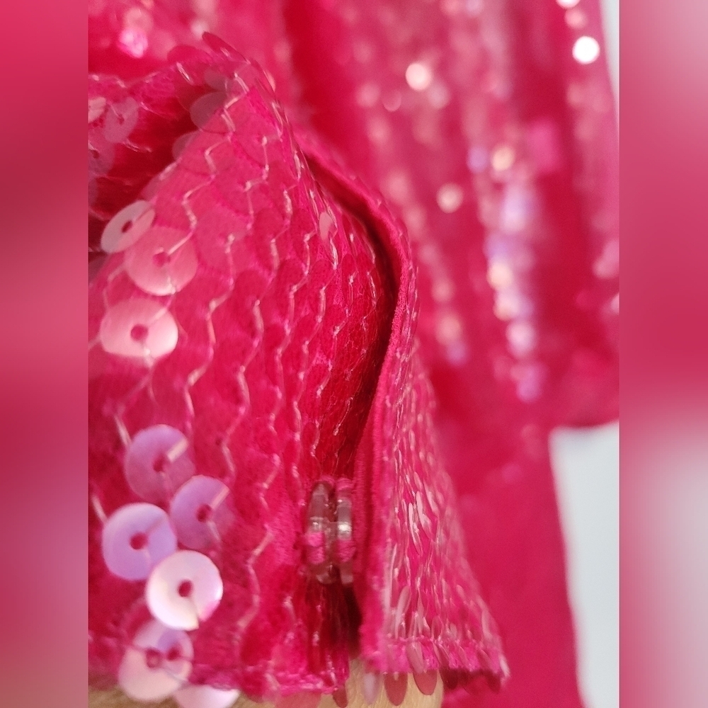 REVOLVE More To Come Sequin Two-Piece Pant Set Hot Pink Small NWOT - Picture 6 of 12